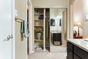 Large closet with shelves